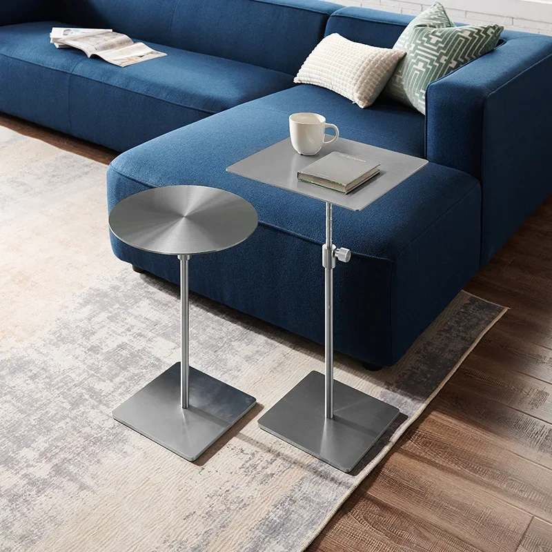 Stainless steel lifting side table,, high-footed coffee table