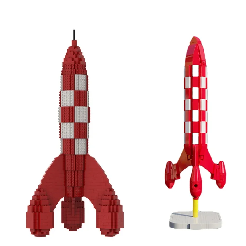 

MOC Space Moon Rocket Buliding Block Kit For Tintin Fire Arrow Rocket Bricks Brain Game Assemble Toys For Children Birthday Gift