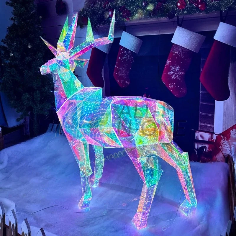 Color Changing LED Reindeer Lights Commercial Christmas Decoration for Mall Window Shop Display and Party Decor