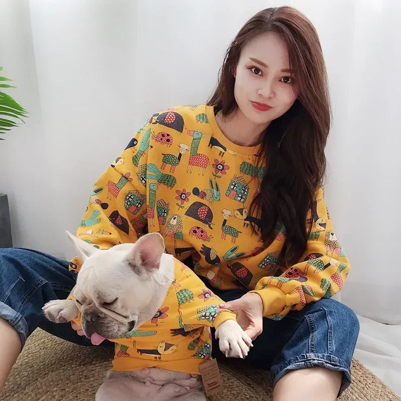 

Pet Clothes Dog Hoodie Dog Costume Dog Clothes for Small Dogs Parent-child Wear Printing Keep Warm Spring and Autumn