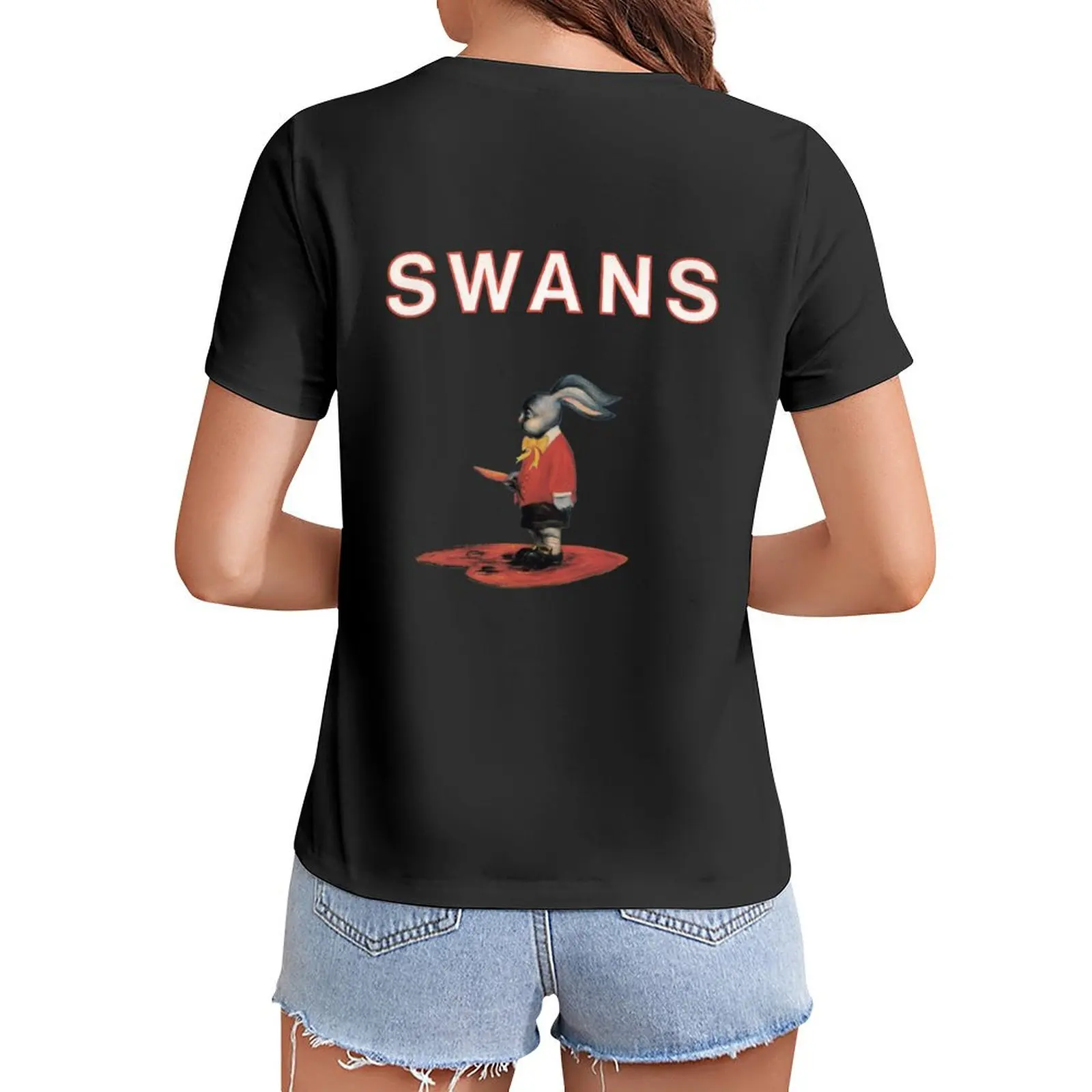 

SWANS T-Shirt cute clothes funnys summer tops fashion woman blouse 2024