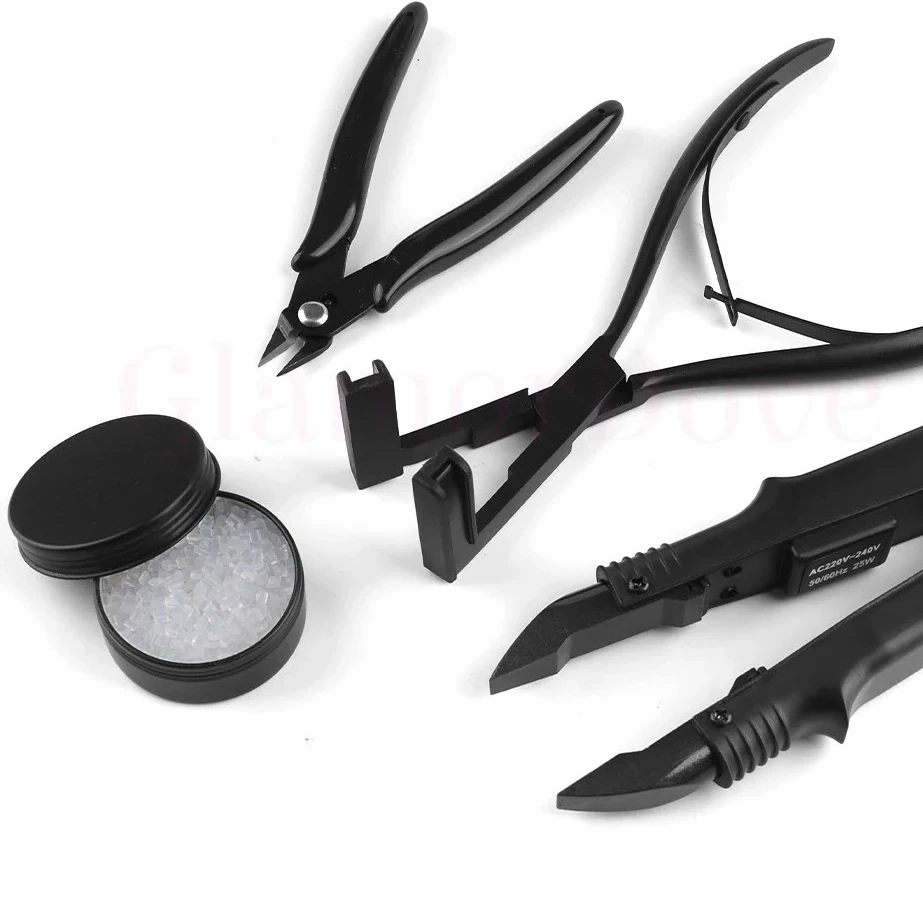 Big disountGlamorDove Prefessional Pre-bonded Extensions Tool Kit Hair Connector Italian Keratin Glue Beads for DIY Keratip Ex
