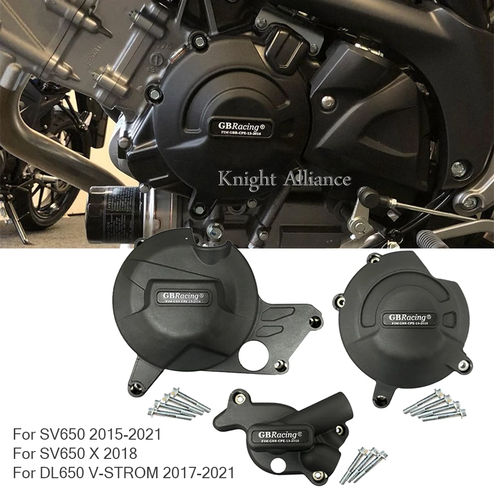 

Motorcycle Secondary Engine Cover Protection Set Case for GBRaing for Suzuki SV650 X SV 650 2015-2021 DL650 V-STROM2017-2021