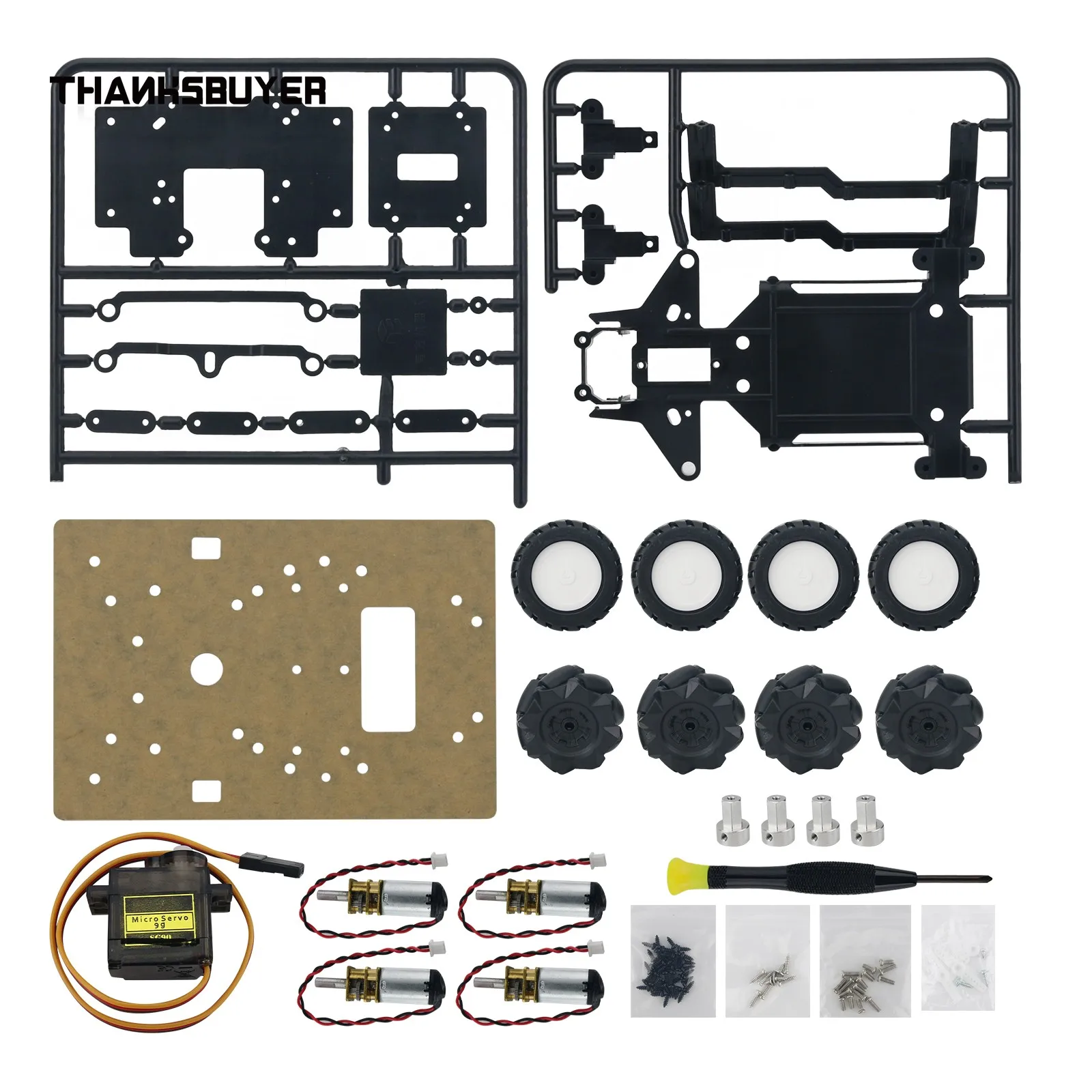 YOURFUN 2-Mode   3-Mode4WD Smart Robot Car Kit Robot Car Chassis Supports Differential and Ackerman Modes