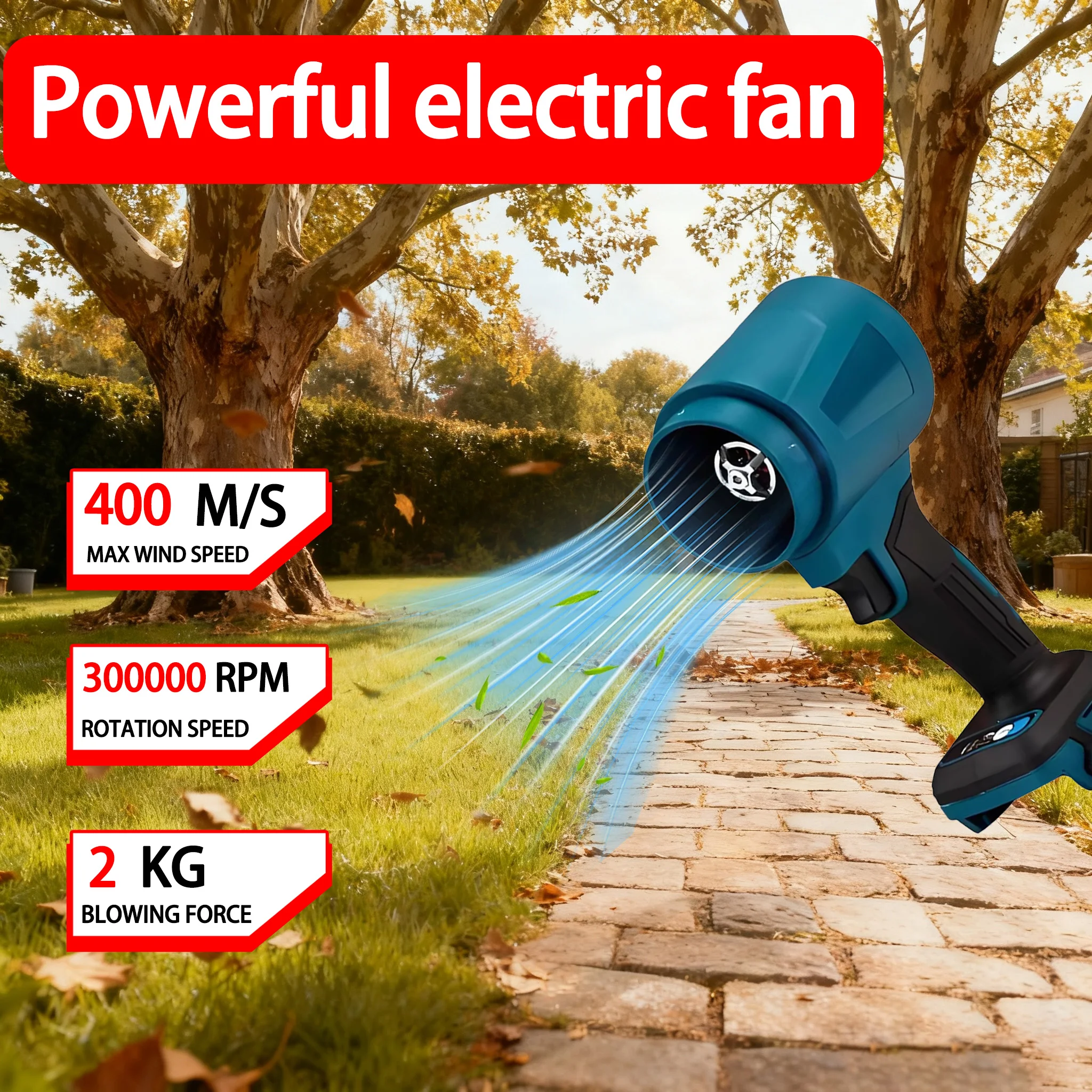300000RPM Brushless Electric Turbo Blowers Jet Fan 400M/S Handheld Leaf Blower Dust Blowing for Makita 18V Battery Pins