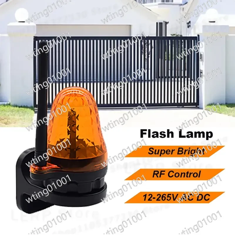 for Garage Door Opener Strobe LED Warning Light 12-265V Wide Voltage Alarm Lamp for Gate Motor Access Control System Safety