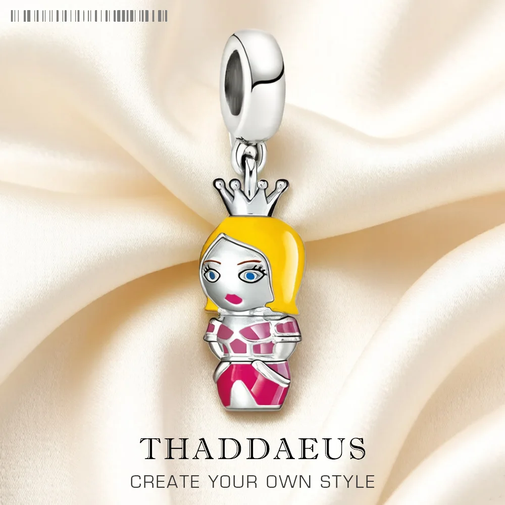 

Princess Doll Dangle Charm Pendant 925 Sterling Silver Women Cute Fine Jewelry Gift