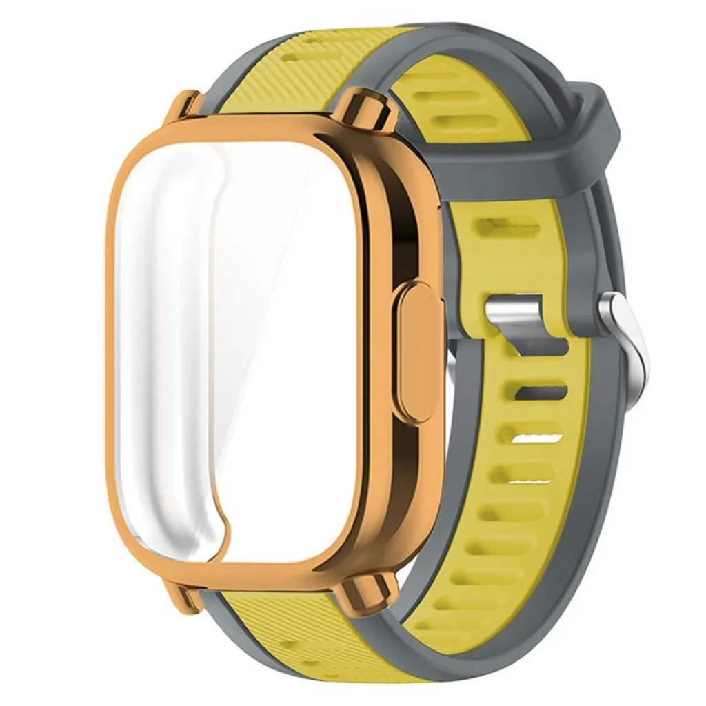 Silicone Strap+Case For Redmi Watch 5 Active/Lite TPU Screen Protective Cover For Redmi Watch 5 Lite Two-Color Sports Watch Band