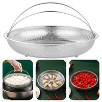 Stainless Steel Food Steamer Basket Pressure Cooker Steamer Basket with Handle Steaming Grid Drain Drainer Cooking Utensils