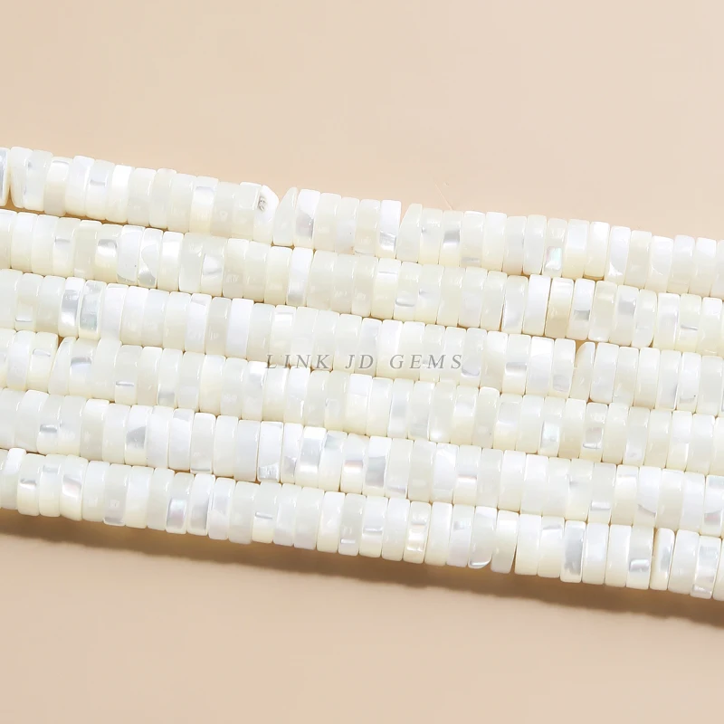 6x2mm Natural White Green Pink Trochid Shell Flat Rondelle Bead Loose Spacer for Jewelry Making DIY Bracelet Necklace Accessory