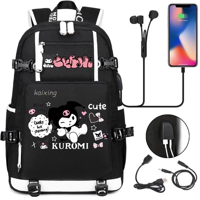 Adorável Kuromi Melody Adolescente Escola Bookbag para Crianças, Mochila Estudante Colorida, Boy Girl Schoolbag, Saco de Viagem de Grande Capacidade, Quente