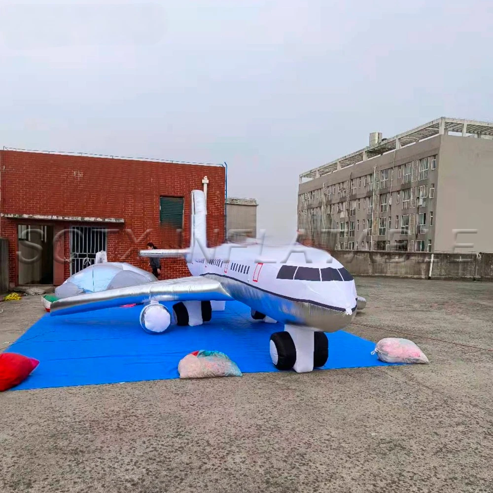 For Advertising Customized Outdoor Giant Inflatable Plane/Airplane Model With Printing Logo Hanging Transporation Replica