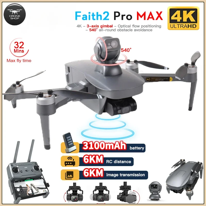 CFLY- Faith 2 Pro Drone Profesjonalne drony z kamerą 4K HD GPS 540 °   Wielokierunkowe unikanie przeszkód Quadcopter Dron 6KM Zabawki