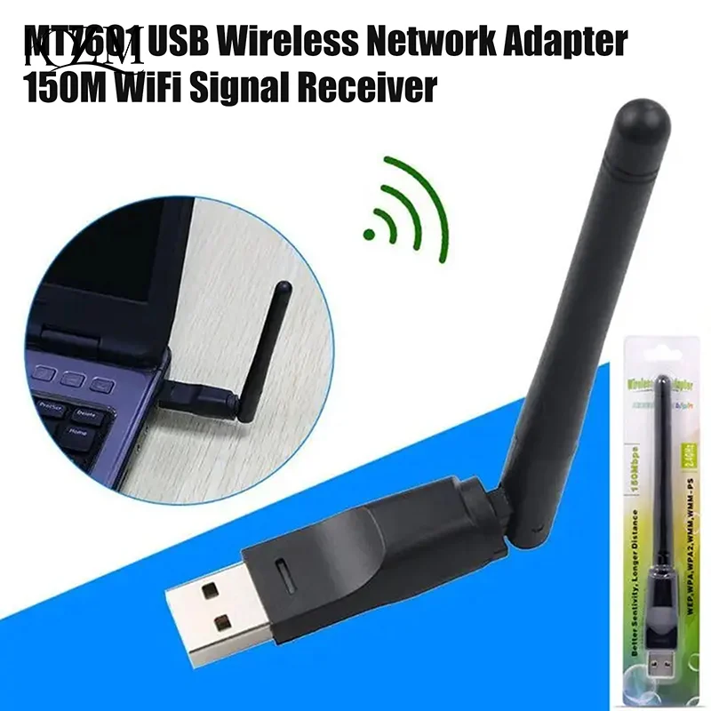 Adattatore WiFi Mini USB 150Mbps Ricevitore Wifi scheda di rete wireless MT7601 per PC portatile Windows 2.4G