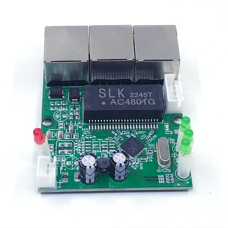 Mini Pcba 4 Poorten Industriële Switch Module 10/100Mbps 5V 12V 15V 18V 24V Bliksembeveiliging 4kv Antistatische 4kv