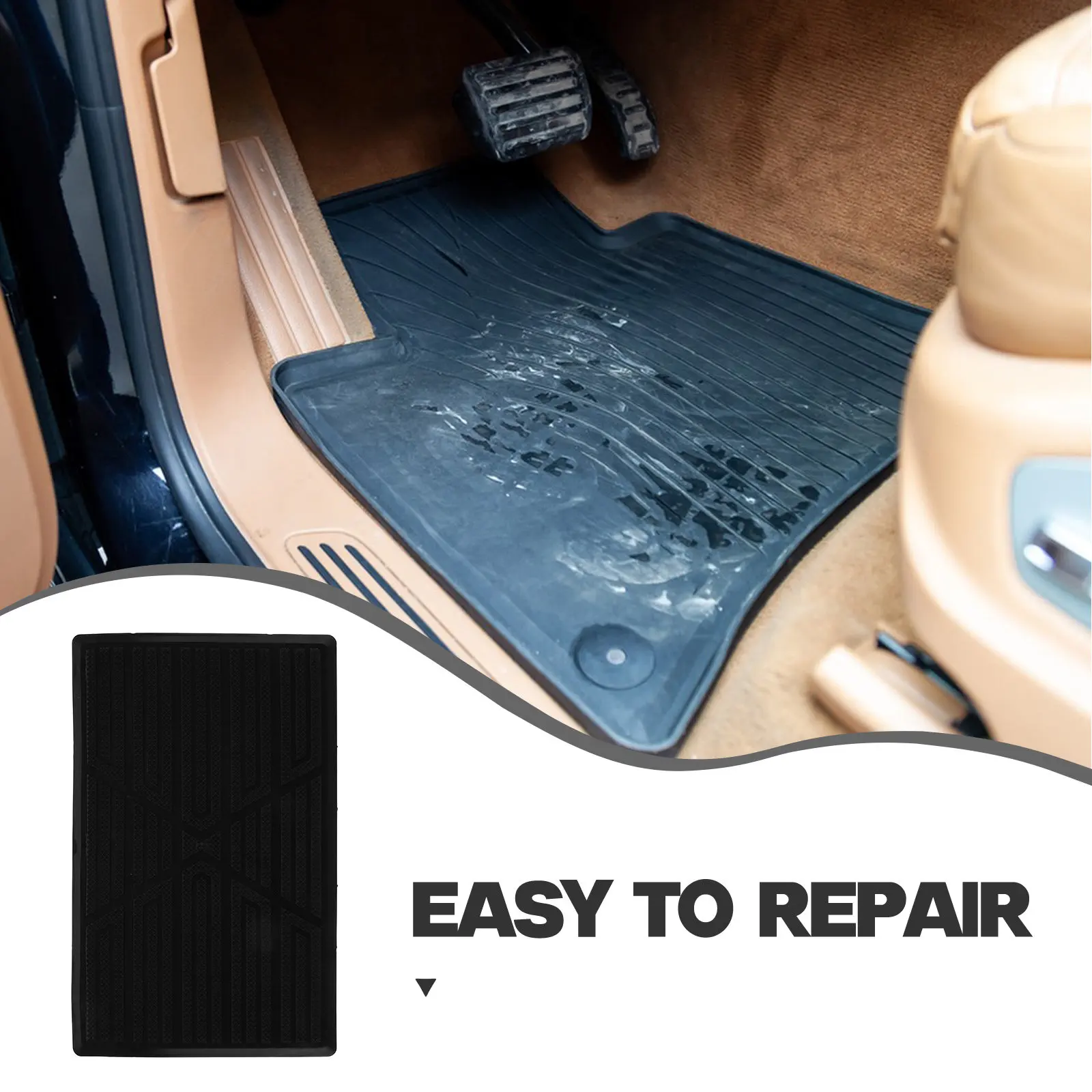 Thick Rubber Car Floor Carpet Patch Repair Kit for Wear Resistance Sleek Color Car Pedal Pad Automotive Carpet Protection - view 2
