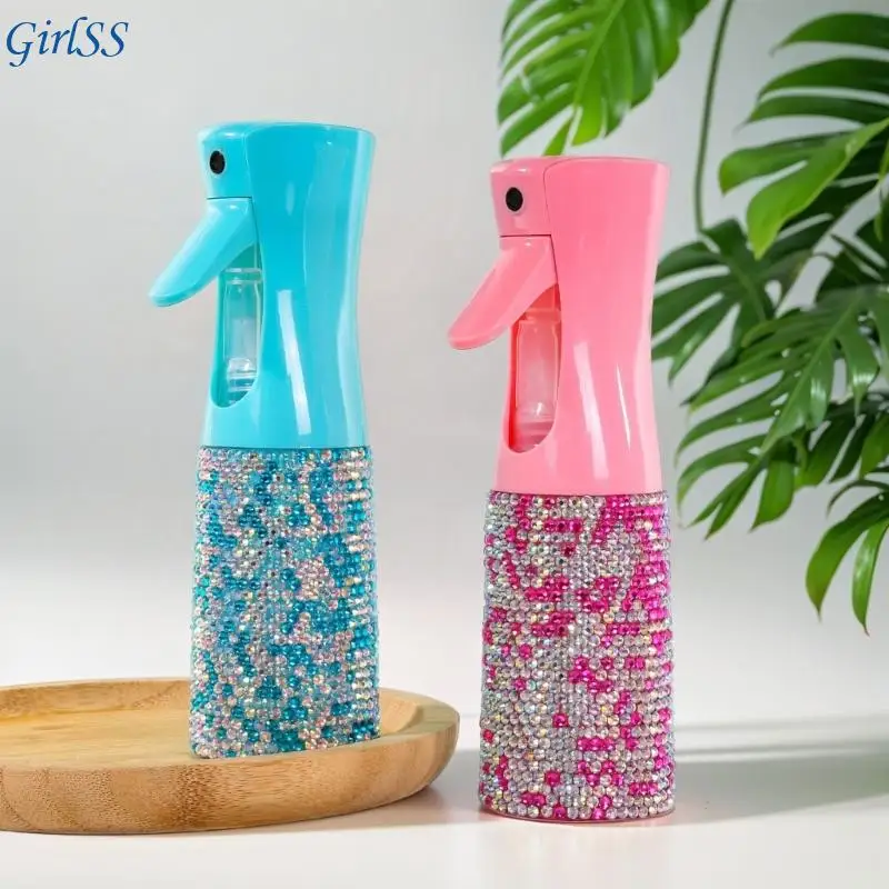 Sparkling Crystal Embellished Refillable Sprayer Bottle 200ml Suitable For Makeup And Gardening In Trendy Styles Accents T4MB