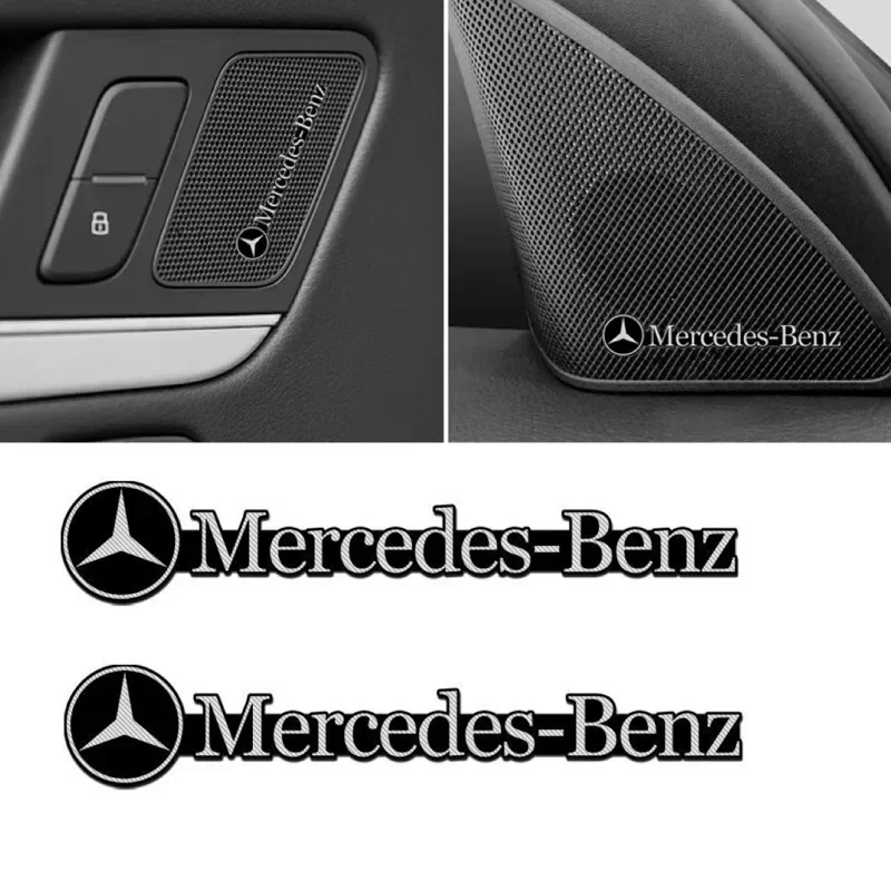 4pcs 3D aluminum speaker stereo speaker badge emblem Sticker for Mercedes Benz B/C/E/S Class A Class C200L GLC GLK CLA GLA