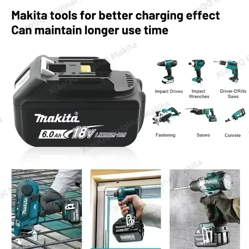 ماكيتا أداة كهربائية قابلة للشحن بطارية ليثيوم أيون الأصلية 5.0Ah 6.0Ah 9.0Ah 18V BL1860B BL1860 BL1850 BL1830 BL1815
