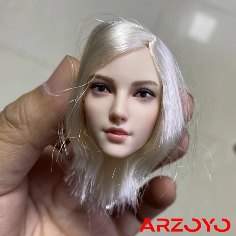 

1/6 Scale Beautiful girl Female Head Sculpt Sexy Female Hunter Head Carving For 12" TBLeague Pale Body Dolls SET036