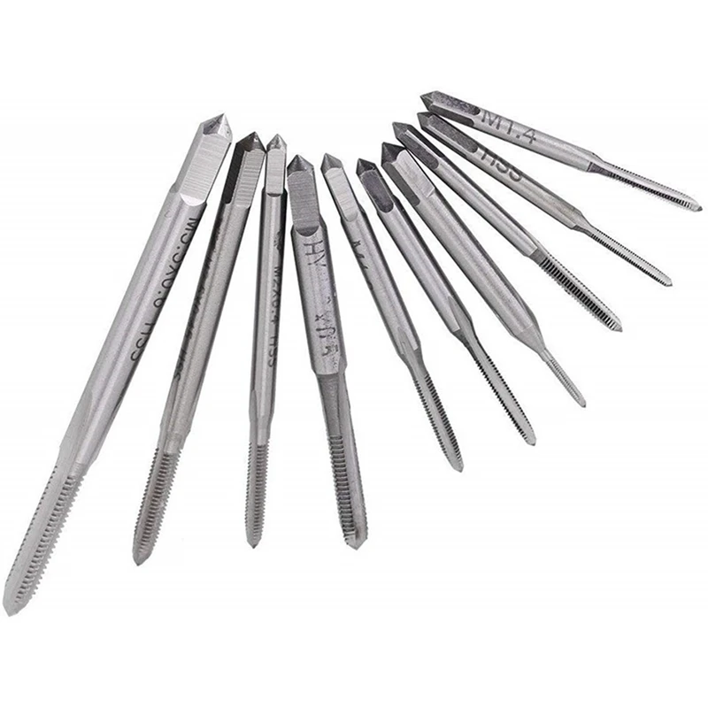 10Pcs HSS Mini Tap Drill Bit Machine Metric Thread Tap Set Screw Tap With 100Pcs Cutting Blades