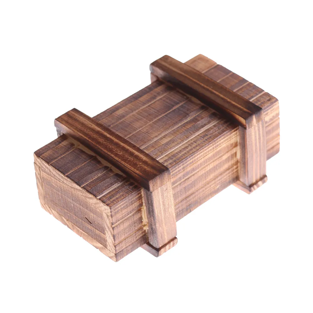 1PC Magic Compartment Wooden Puzzle Box With Secret Drawer Brain Teaser Kids Gift Birthday Gift Christmas Halloween Gift