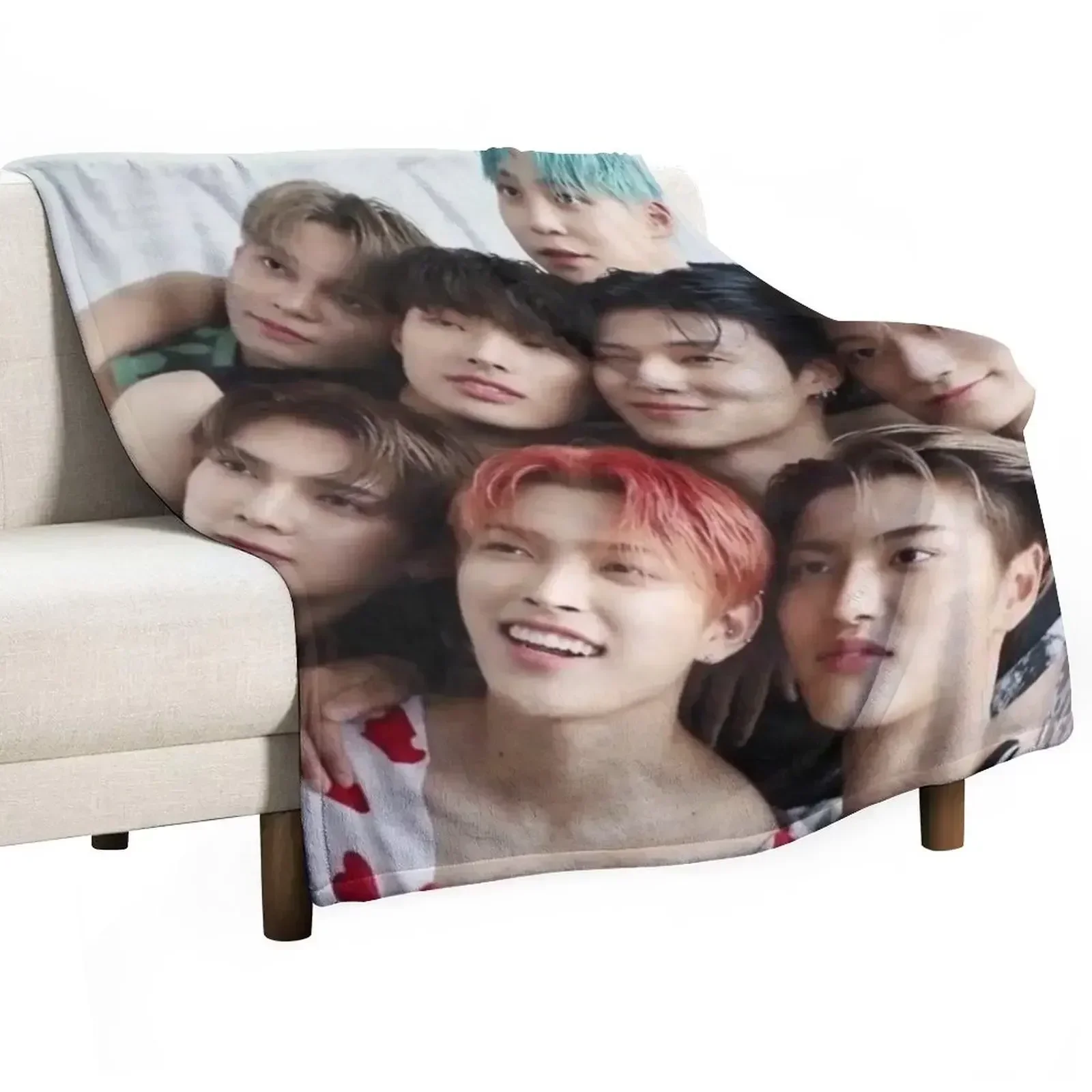 Ateez Throw Blanket Cozy Light Blanket for Travel Camping Picnic