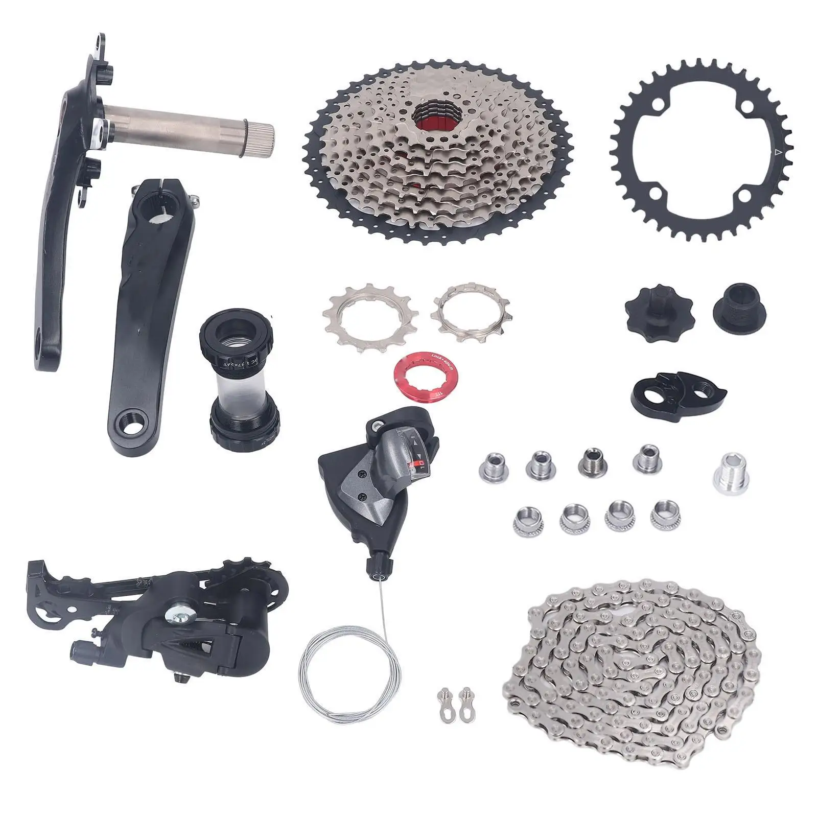 10-Speed Thumb Shifter & 46T Cassette Crankset - Rustproof Bottom Bracket for Smooth Cycling