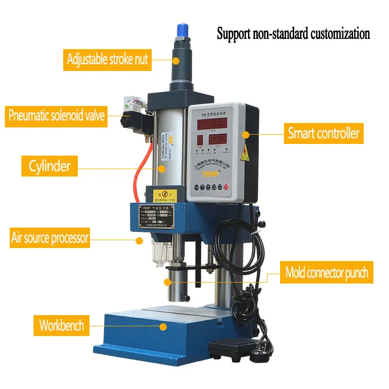 

CE Certification Manufacturer Supply YD-80 Pneumatic Press 300KG Pedal Desktop Pneumatic Circle Punching Machine