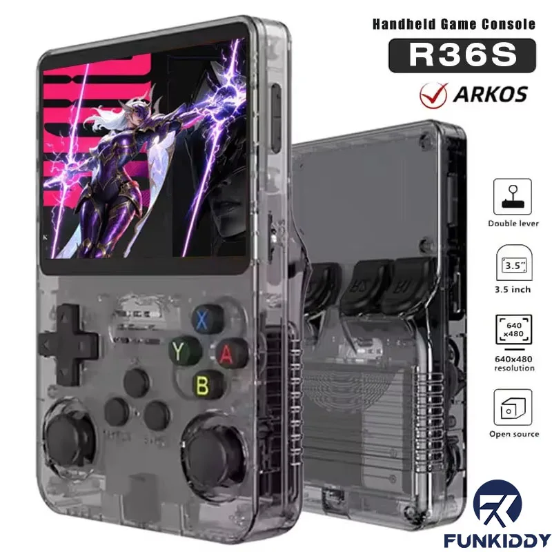 

FUNKIDDY ARKOS R36S Retro Games Console 3.5" IPS Screen 15000+ Games Portable Pocket Video Player Handheld Game Console kid Gift