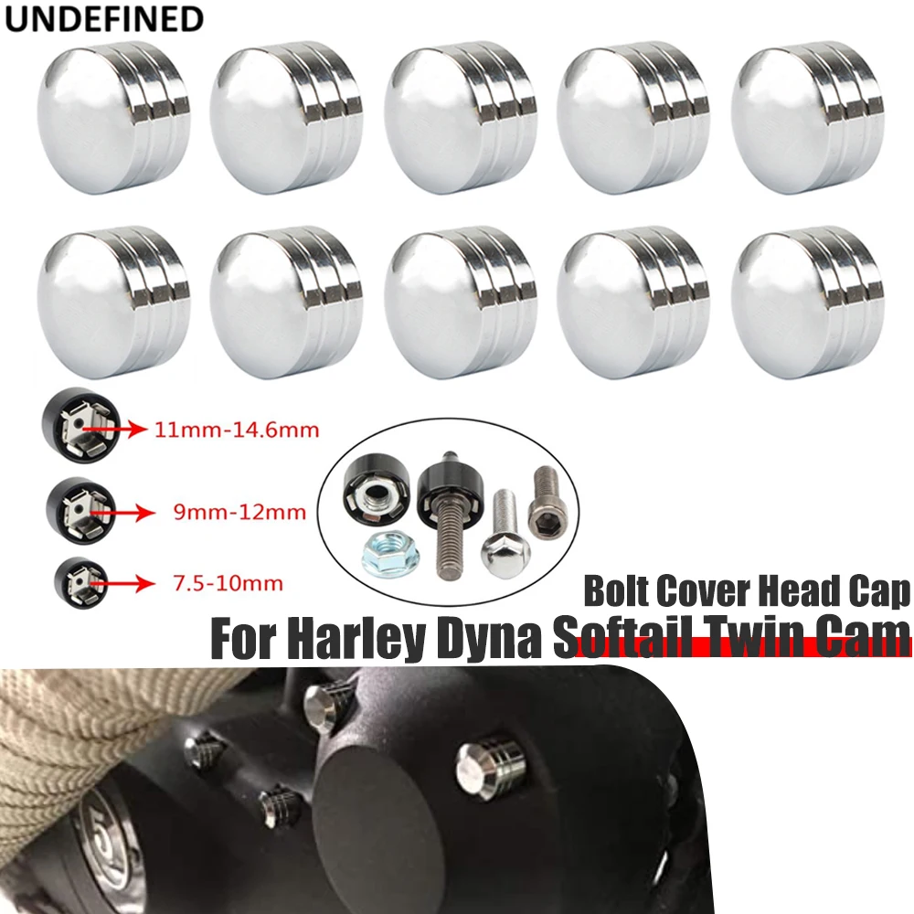 

Bolt Cover Cap For Harley Touring Road King Dyna Sportster Softail Twin Cam Round Bolts Head Screw Caps Motorcycle CNC Aluminum