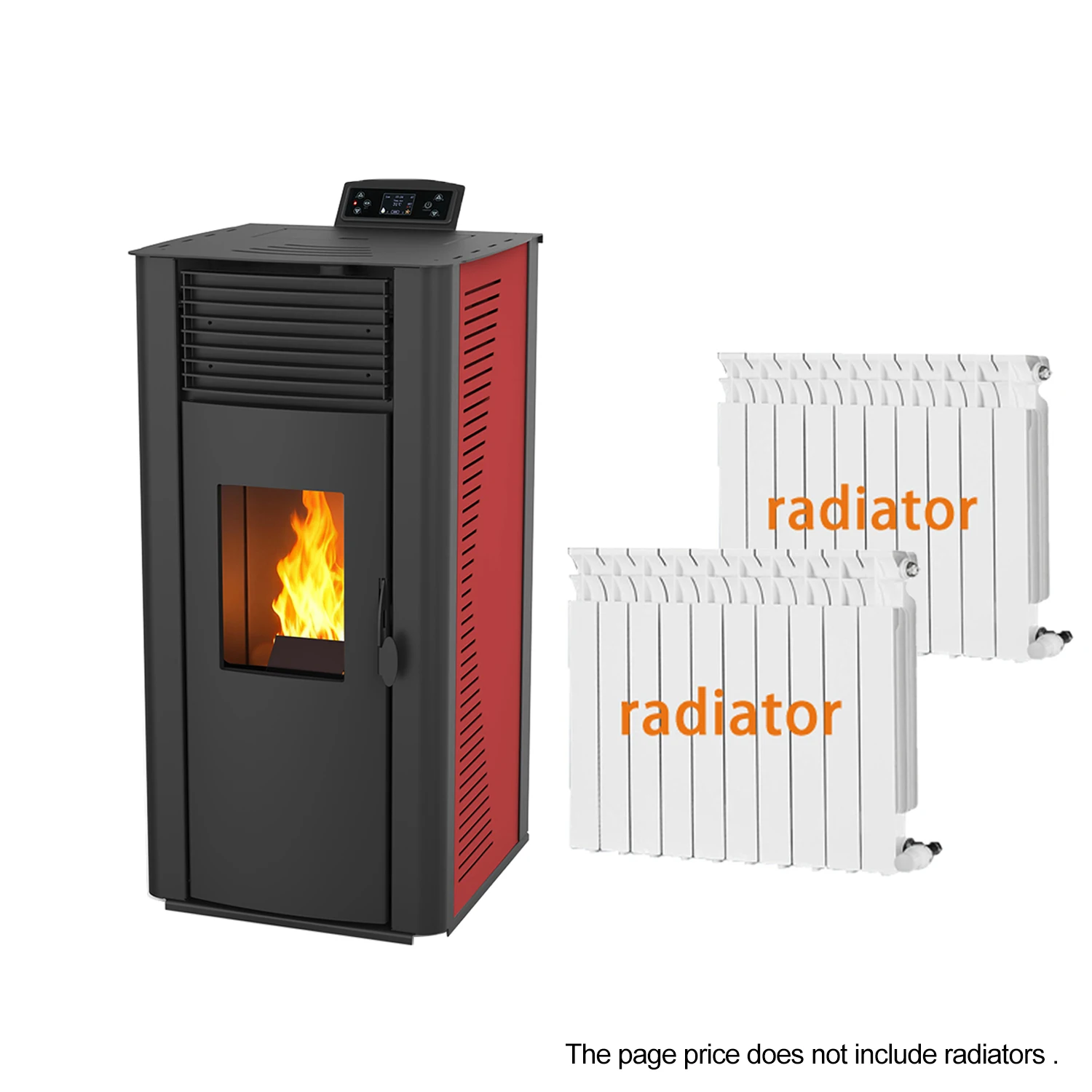 12.2kw High Efficiency Modern Pellet Boiler WiFi-controlled Freestanding Hydro Wood Pellet Stove