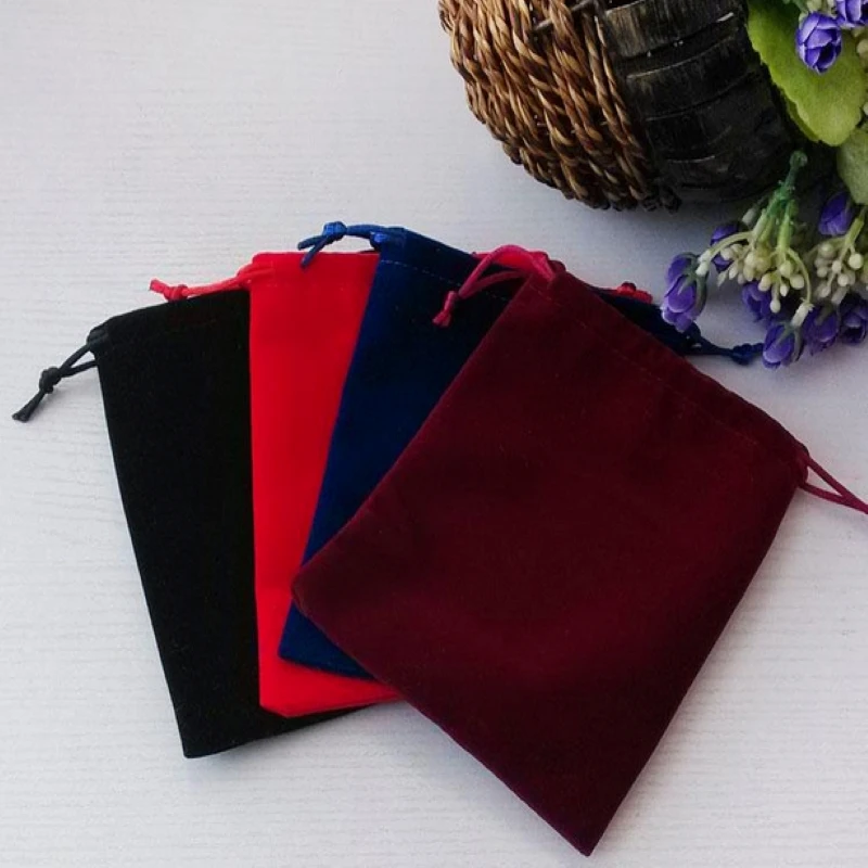 50pcs custom 5*6.5cm high quality velvet jewelry bag gift packaging drawstring ring earring pouch