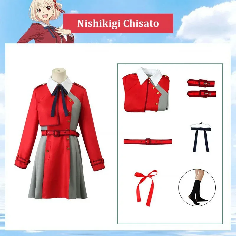 

Nishikigi Chisato Inoue Takina Lycoris Recoil Cosplay Costume Women Dress Uniform Halloween Party Role Playing Outfits