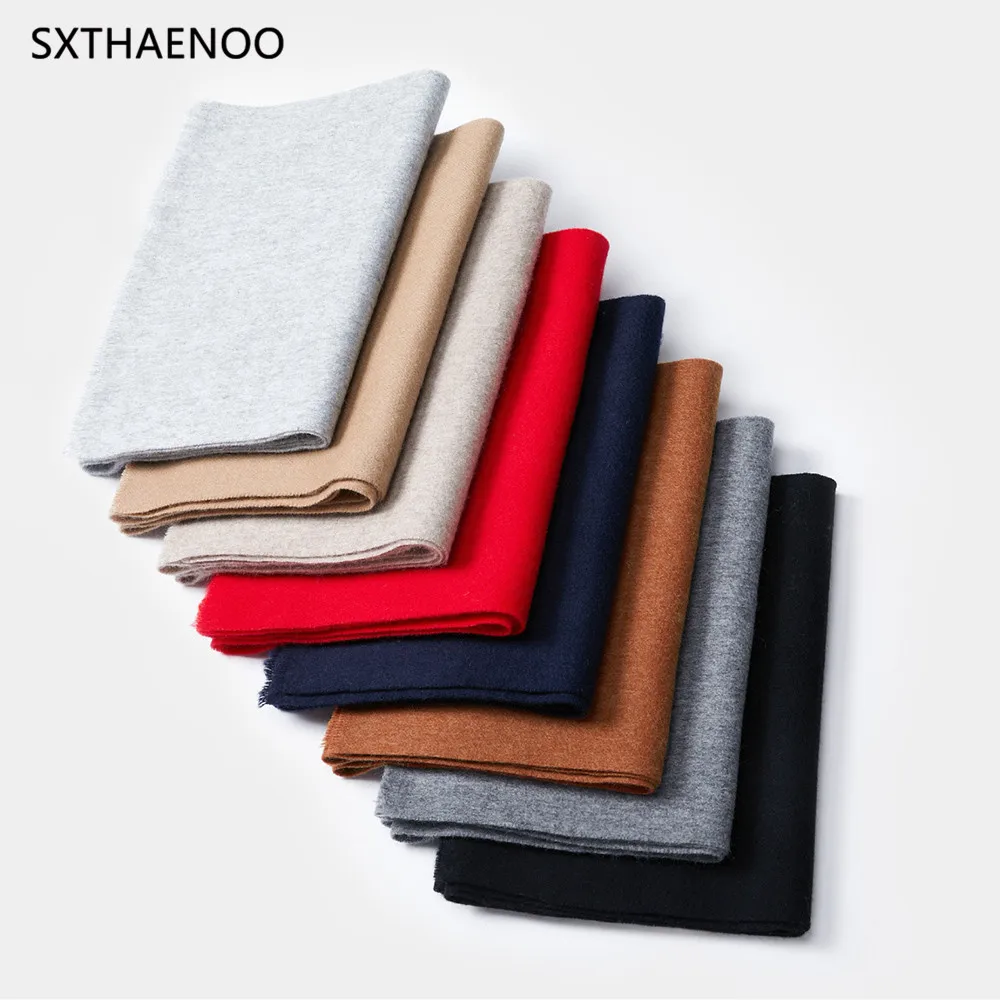 SXTHAENOO Wool Winter Scarf Women Scarves Adult Scarves for ladies 100% Wool scarf women Fashion Cashmere Poncho Wrap 180*30CM