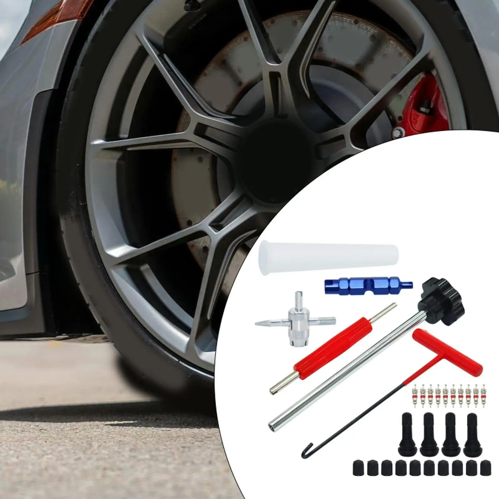 Quick Change Tire Valve Stem Puller Removal Tools Valve Core Installer Kit for Auto Car Garage Service