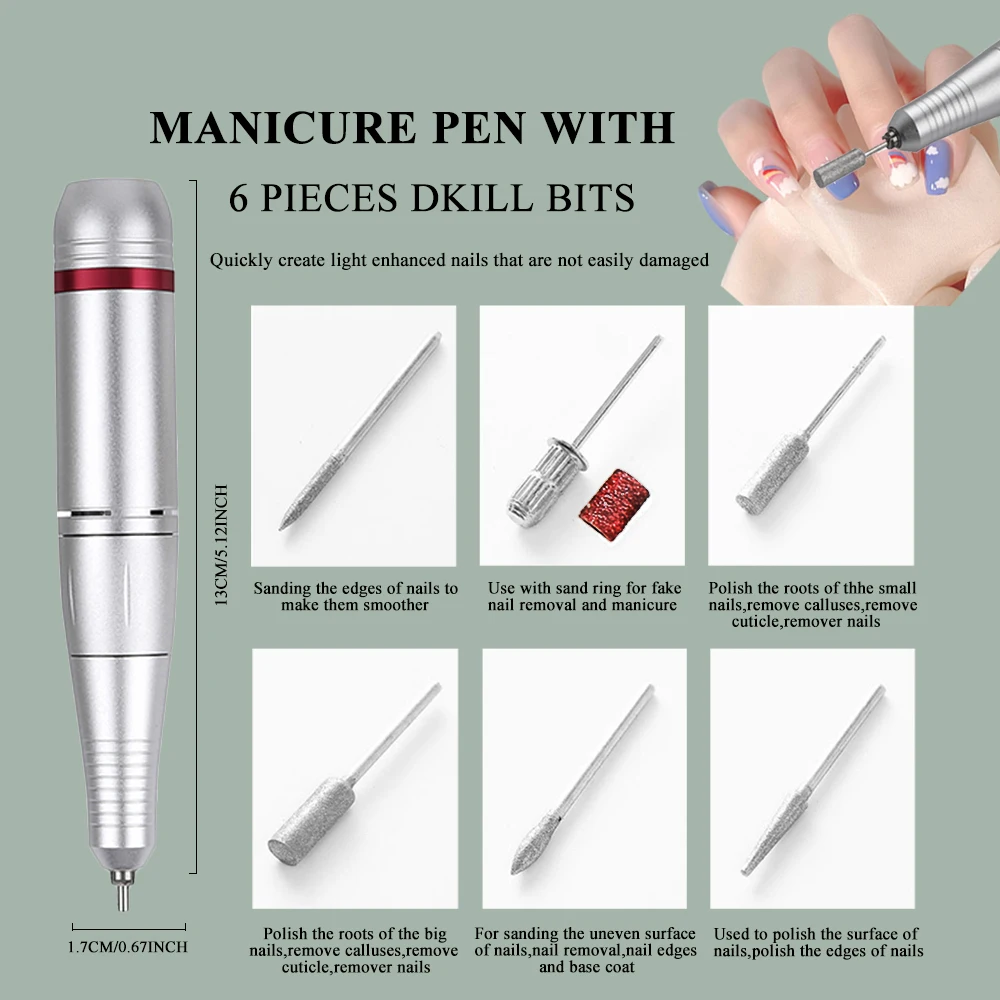 45000RPM 전문 네일 드릴 머신 샌더 젤 큐티클 제거 매니큐어 살롱 전동 네일 파일 머신 풋 페달 포함