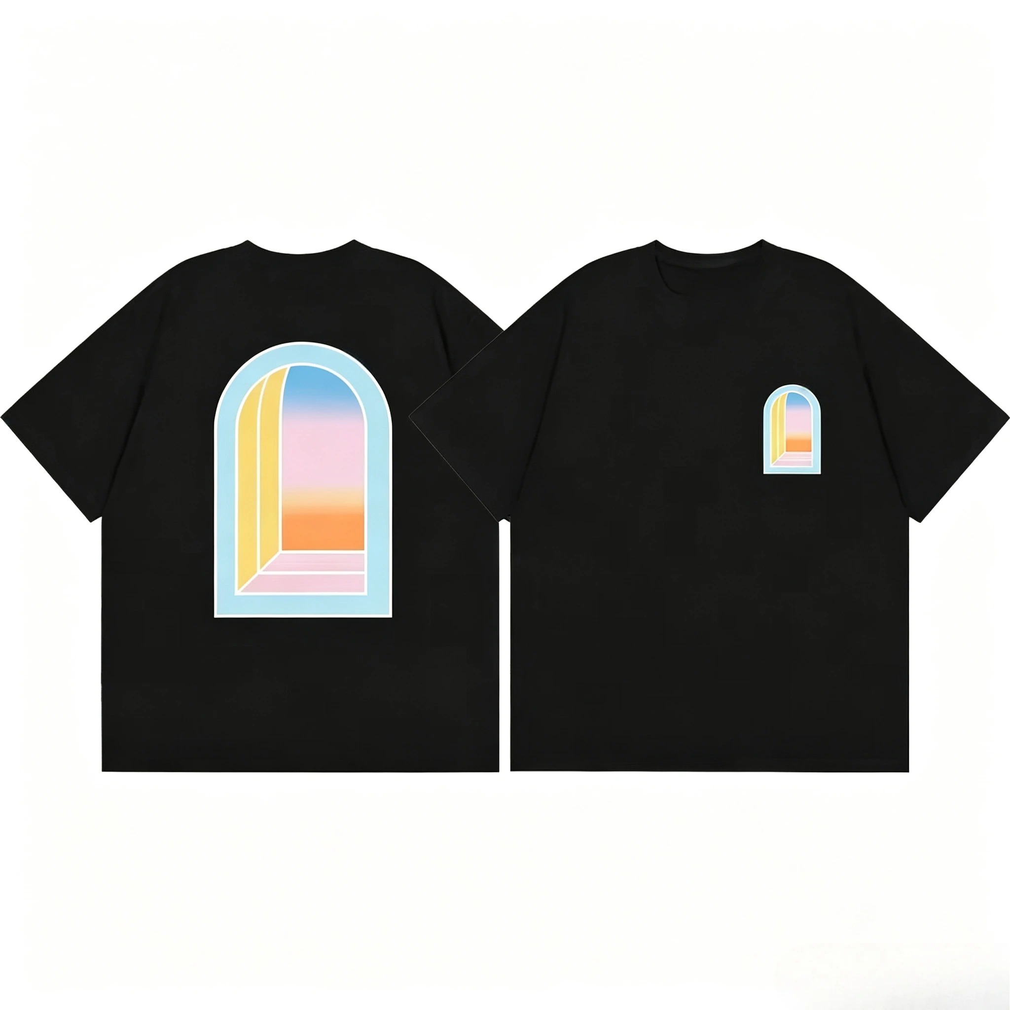 Cotton Tee Minimal Loose Streetwear Unisex Casual T-shirt Men Women Daily Fashion Top