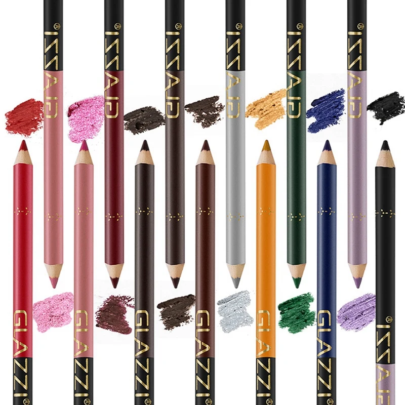 Glazzi 12 Kleuren Langdurige Eyeliner Potlood Mode Kleur Eyeliner Pen Blauw Bruin Zwart Eyeliner Pen