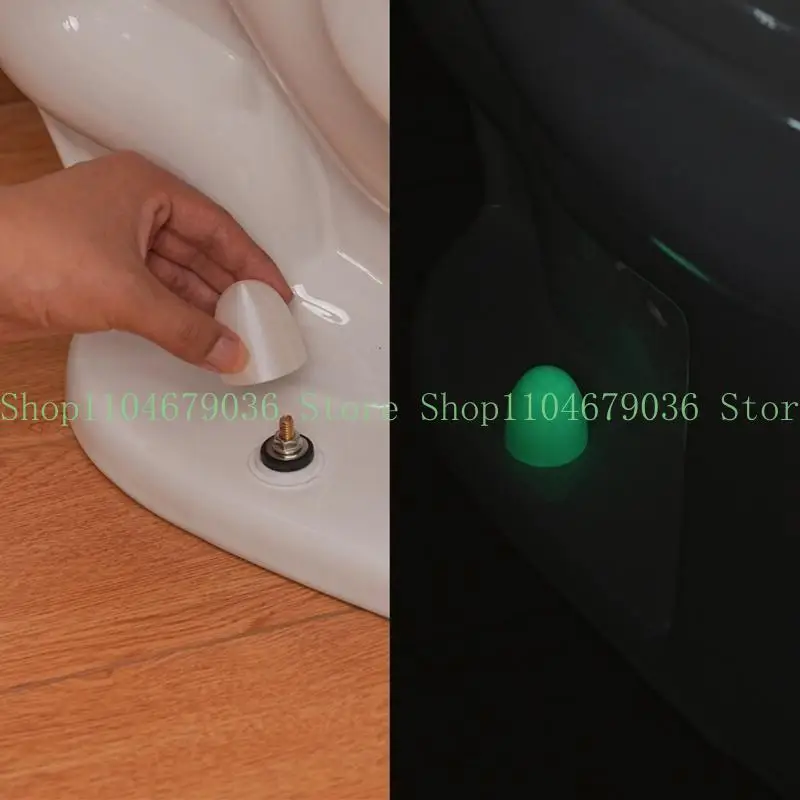 652F 4pcs Luminous Toilet Bolt Covers for Night Visibility and Concealment Enhancing Safety in RVs and Campers Quick Install