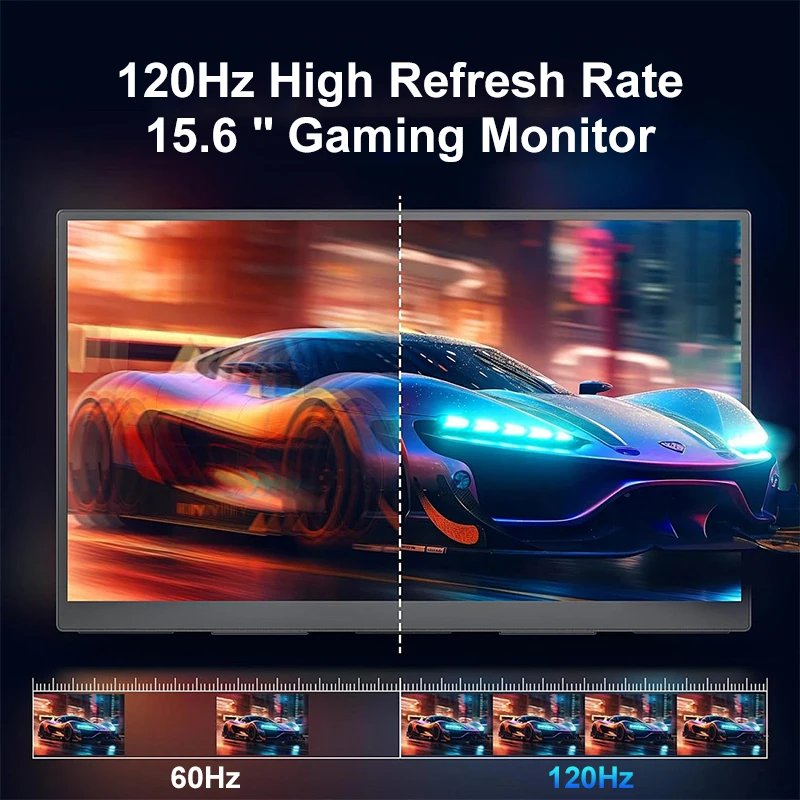 LANLIPU 15.6inch Portable Monitor 144HZ Typec HDMI External Travel Second Display For PC Cell Phone Xbox Switch PS4/PS5 Laptop - Image 4