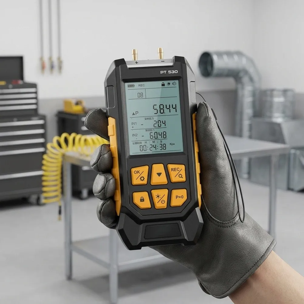 PT530 Digital Pressure Gauge for Negative Differential and Pressure Applications with 11 Unit Conversion Capability