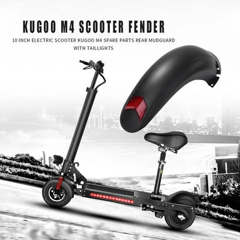 10 Inch Electric Scooter Rear Fender Guard With Taillight For Kugoo M4 Scooter Accessories