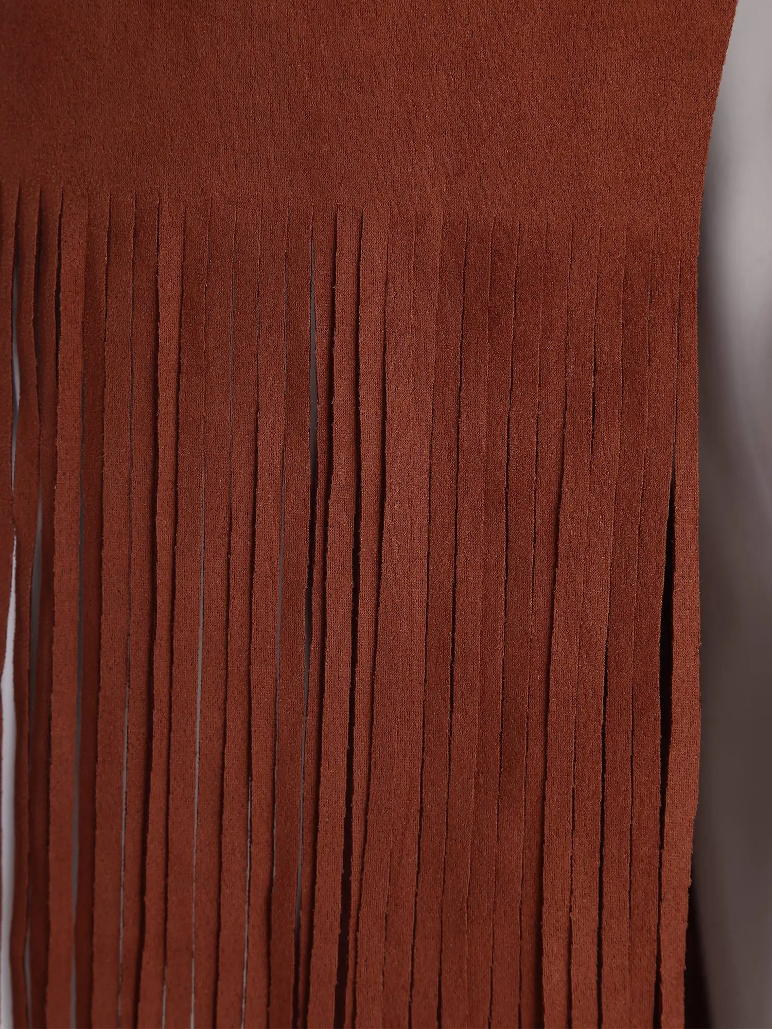 Frauen Cowgirl Quaste Faux Wildleder Midi Röcke Patchwork Fransen Seitensplit Langer Rock für Jazz Musik Festival Raves Party Kleidung