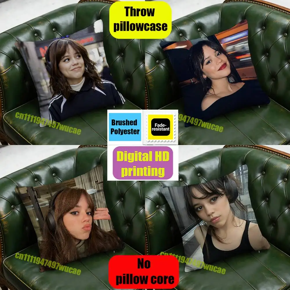 J-Jenna American Actress O-Ortega Throw Pillow Case 30x30cm Car Custom Square Pillowcase Pad Cushion Cover