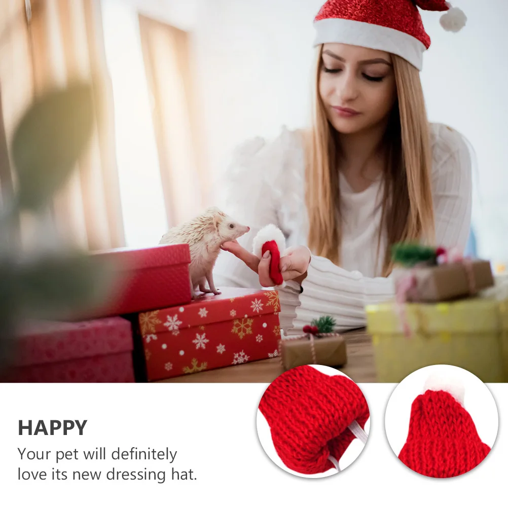 

5pcs Mini Animal Christmas Hat Lovely Headwear For Holiday Party Photo Prop Christmas Pet Cosplay Mice Dog Turtle Cap