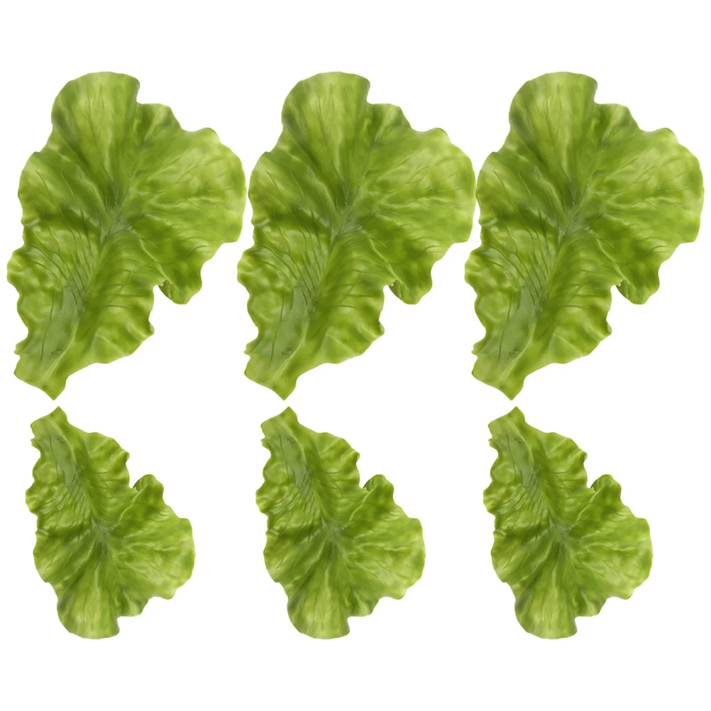 

6 Pcs Simulated Vegetables Simulation Lettuce Leaves Fake Leaf Models Restaurant Props False