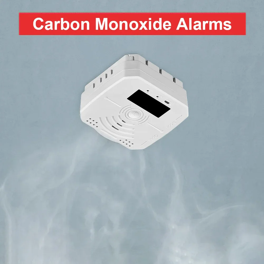 Digital Carbon Monoxide Alarm Detector Battery Powered CO Gas Monitor Alarm Sound Light Warning Home Security Safety