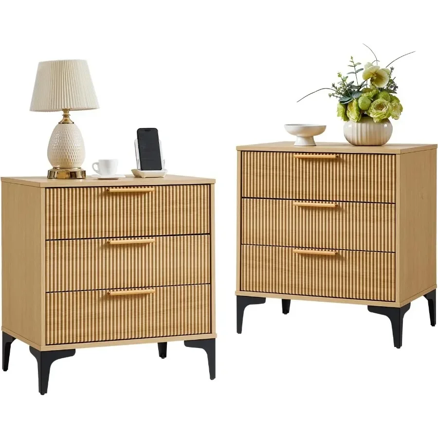 Fluted Nightstand Set of 2, 23