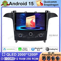Android 15 Car Radio For Ford S Max S-MAX 2007-2015 Viedo Player Stereo Autoradio Multimedia DVD 5G WIFI GPS QLED Head Unit BT